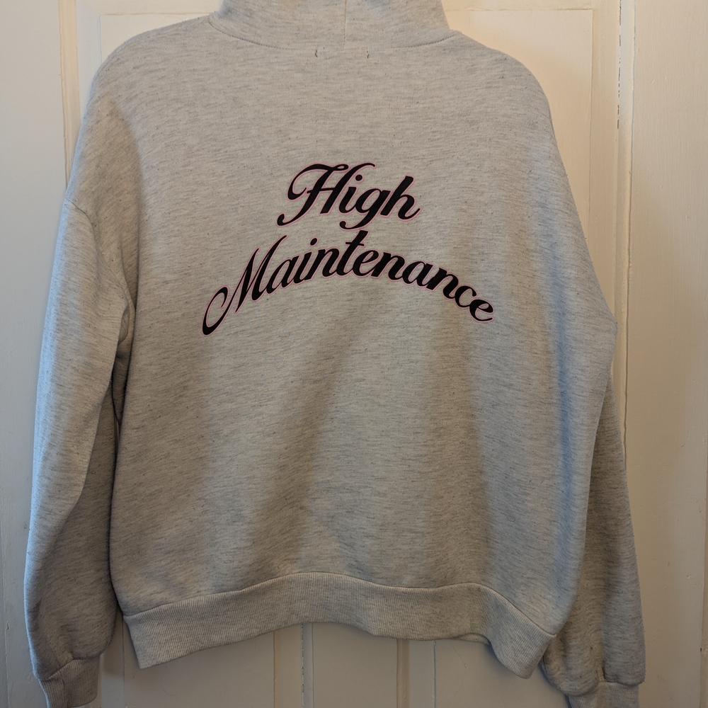 Women's Grey Hoodie with Pink Bow Graphic